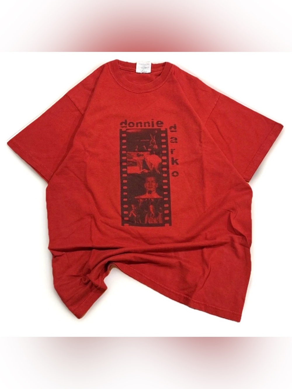 Rare Vintage Donnie Darko T-Shirt 28:06:42:12 Size M Red Jerzees 2001 Y2K